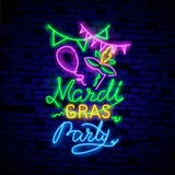 Mardi Grav是一个霓虹灯广告 明亮的发光的横幅,霓虹广告牌,狂欢节霓虹广告 肥胖星期二设计模板, 向量例证 Mardi Grav是一个霓虹灯广告 明亮的发光的横幅,霓虹广告牌,狂欢节霓虹广告 肥胖星期二设计模板, 向量例证